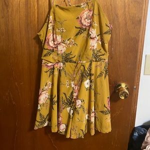 Mustard floral romper